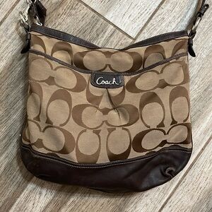 Coach purse brown over the shoulder